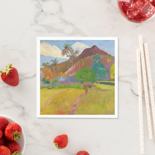 Paul Gauguin - Landschaft von Tahitien Serviette (Beispiel)