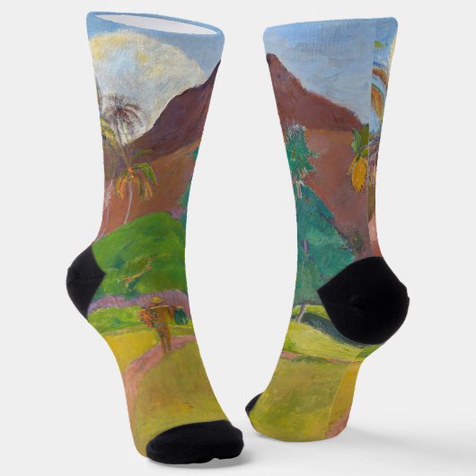 Paul Gauguin - Landschaft von Tahitien Socken (Gewinkelt)