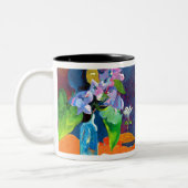 Paul Gauguin Leben noch mit Blumen und Idol Zweifarbige Tasse (Links)