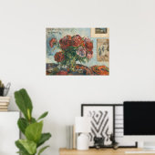 Paul Gauguin lebt noch mit Peonies und roten Blume Poster (Heimbüro)