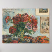 Paul Gauguin lebt noch mit Peonies und roten Blume Poster (Vorne)