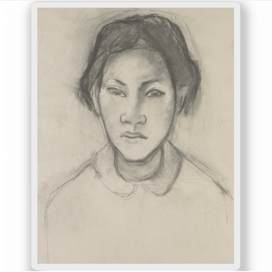 Paul Gauguin - Leiter einer tahitianischen Frau Aufkleber (Vorderseite)