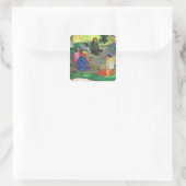 Paul Gauguin | Les Parau Parau , oder Konversation Quadratischer Aufkleber (Tasche)