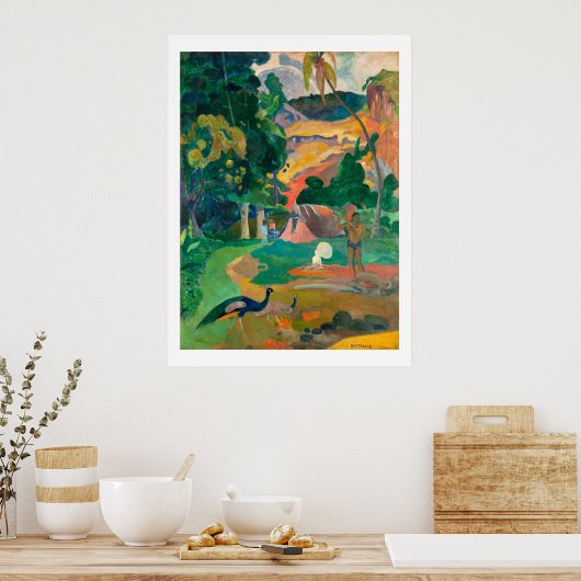 Paul Gauguin Matamoe, Landschaft mit Friedensposte Poster (Küche)