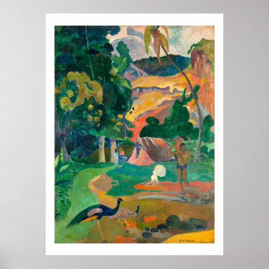 Paul Gauguin Matamoe, Landschaft mit Friedensposte Poster (Vorne)