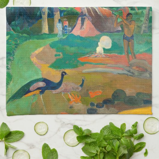 Paul Gauguin Matamoe, Landschaft mit Friedenstrupp Geschirrtuch (Gefaltet)