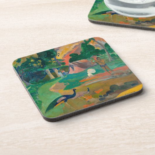 Paul Gauguin Matamoe Landschaft mit Peacocks Getränkeuntersetzer (Linke Seite)