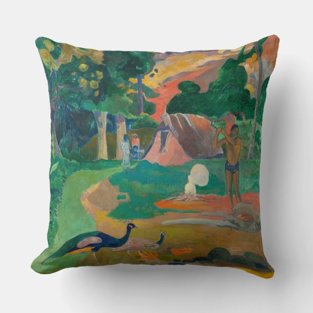 Paul Gauguin Matamoe Landschaft mit Peacocks Kissen (Vorderseite)