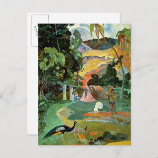 Paul Gauguin | Matamoe oder Landschaft mit Peacock Postkarte (Vorne/Hinten)