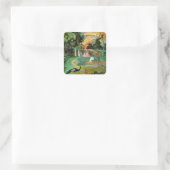 Paul Gauguin | Matamoe oder, Landschaft mit Pfaus Quadratischer Aufkleber (Tasche)