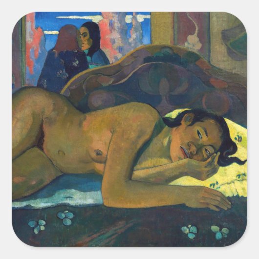 Paul Gauguin - Nevermore / O Taiti Quadratischer Aufkleber (Vorderseite)