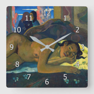 Paul Gauguin - Nimmermehr / O Taiti Quadratische Wanduhr