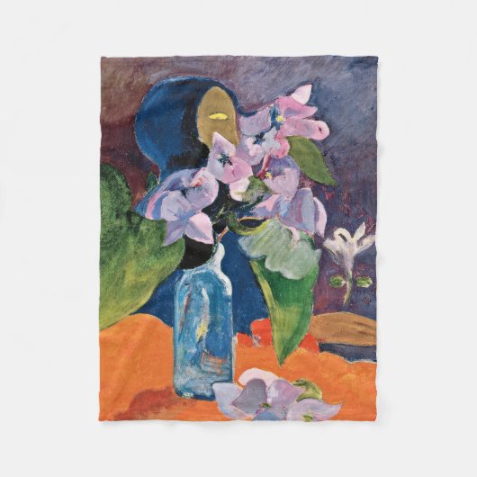 Paul Gauguin - noch Leben mit Blumen und Idol (C Fleecedecke (Vorderseite)