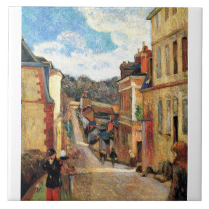 Paul Gauguin painting, Rue Jouvenet in Rouen Fliese