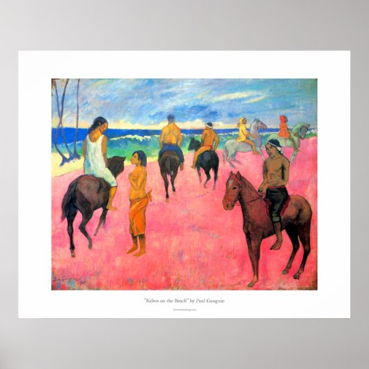 Paul Gauguin reitet auf strand pferd art Poster (Vorne)
