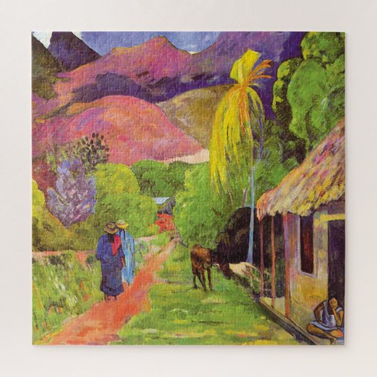Paul Gauguin Road in Tahiti Vintage Kunstkunst Puzzle (Vertikal)