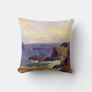 Paul Gauguin - Rocky Coast Fine Art Gemälde Kissen