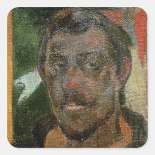 Paul Gauguin   Selbstportrait, c.1890-93 Quadratischer Aufkleber
