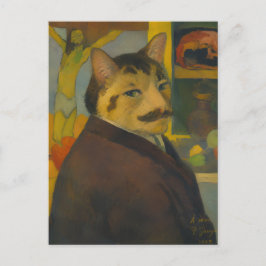 Paul Gauguin Selbstporträt als Katze Postkarte