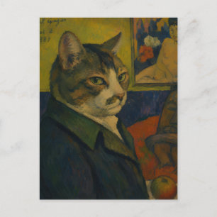 Paul Gauguin Selbstporträt Bd. 2 als Katze Postkarte