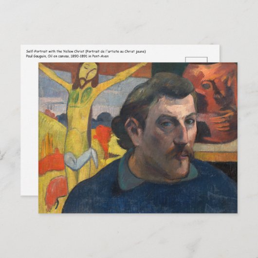 Paul Gauguin - Selbstporträt mit Gelbchrist Postkarte (Vorne/Hinten)