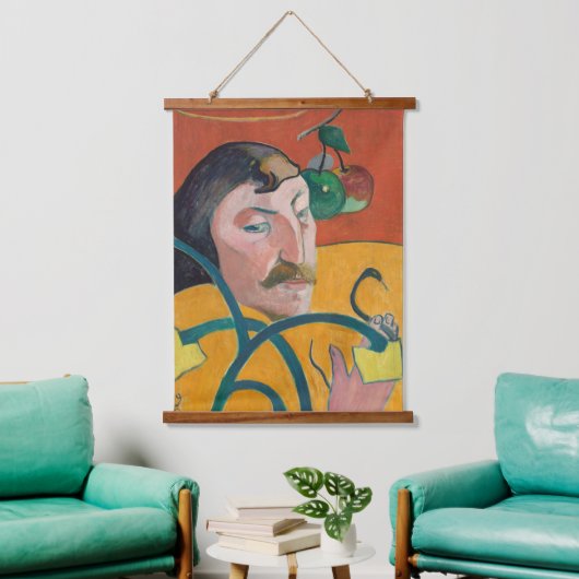 Paul Gauguin Self Portrait Modern Art Wood Wall Wandteppich Mit Holzrahmen (Wohnzimmer)