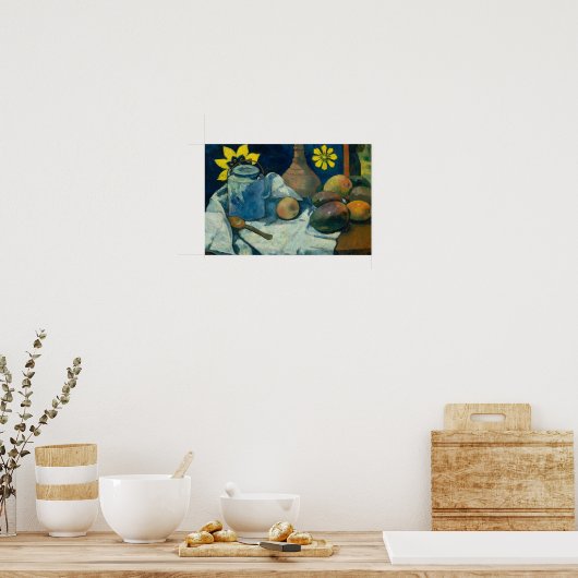 Paul Gauguin - Stillleben mit Teekanne und Obst Poster (Küche)