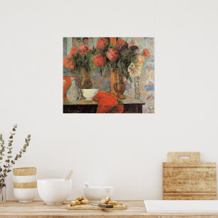 Paul Gauguin, Stillleben mit weißer Schüssel, Poster