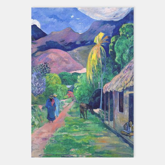 Paul Gauguin - Straße in Tahiti Geschenkpapier Set