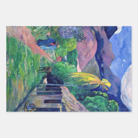 Paul Gauguin - Straße in Tahiti Geschenkpapier Set (Vorderseite 2)