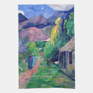 Paul Gauguin - Straße in Tahiti Geschirrtuch