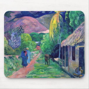 Paul Gauguin - Straße in Tahiti Mousepad