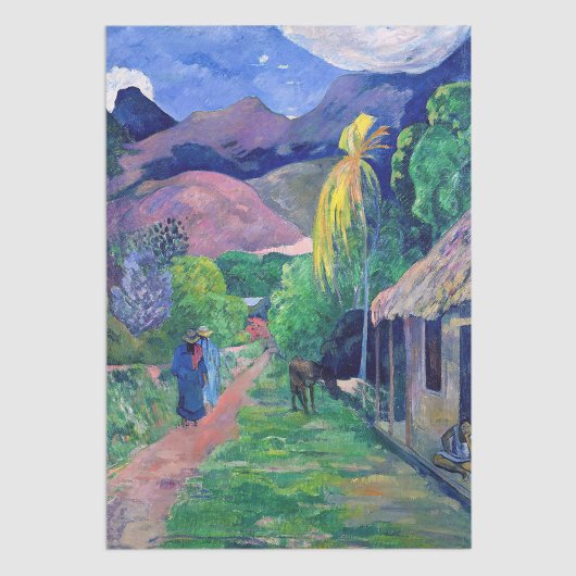 Paul Gauguin - Straße in Tahiti Seidenpapier