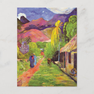 Paul Gauguin Straße in Tahiti Vintage Fine Art Postkarte