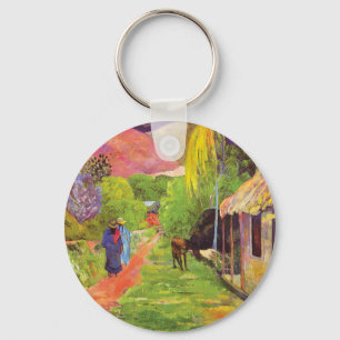 Paul‑Gauguin‑Straße in Tahiti Vintage‑Kunst Schlüsselanhänger