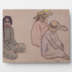 Paul Gauguin Studie über Tahitianer (w/c, ink & Fotoplatte