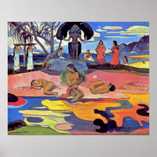 Paul Gauguin - Tag der Götter - Kunstmalerei Poster