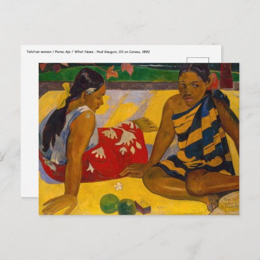 Paul Gauguin - Tahitian Women / Parau Api Postkarte (Vorne/Hinten)