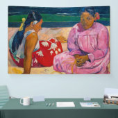 Paul Gauguin - Tahitianische Frauen am Strand Banner (Messe)