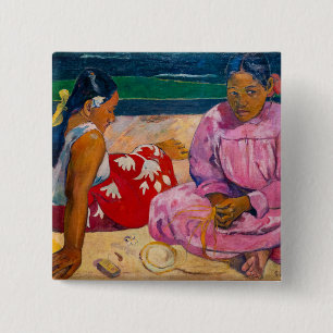 Paul Gauguin - Tahitianische Frauen am Strand Button