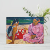 Paul Gauguin - Tahitianische Frauen am Strand Einladung (Stehend Vorderseite)