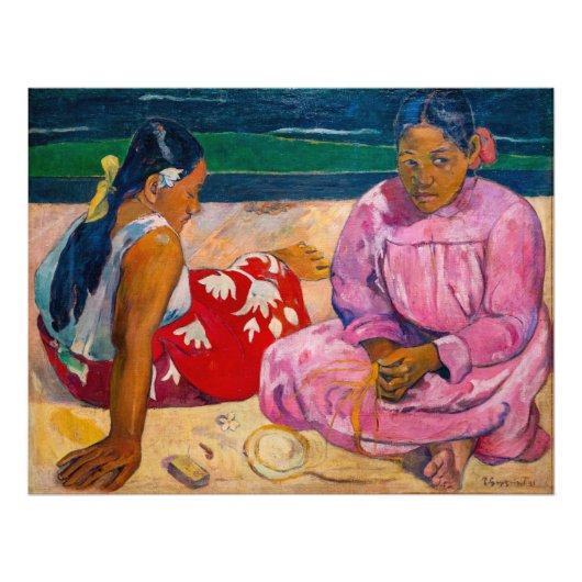 Paul Gauguin - Tahitianische Frauen am Strand Fotodruck (Vorne)