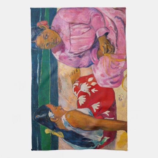 Paul Gauguin - Tahitianische Frauen am Strand Geschirrtuch (Vertikal)