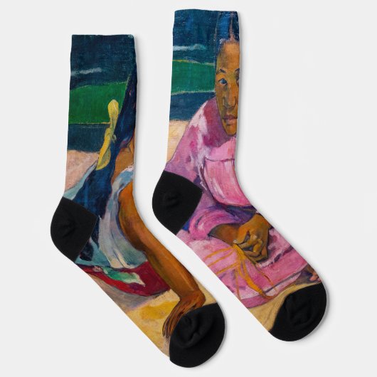 Paul Gauguin - Tahitianische Frauen am Strand Socken (Rechts)