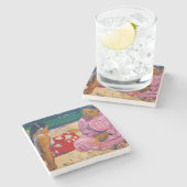 Paul Gauguin - Tahitianische Frauen am Strand Steinuntersetzer (Seitenansicht)