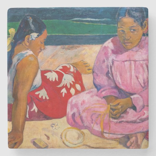 Paul Gauguin - Tahitianische Frauen am Strand Steinuntersetzer (Vorderseite)