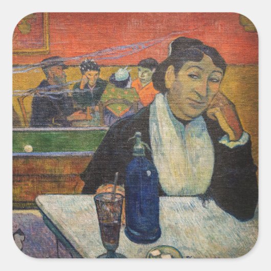 Paul Gauguin - The Night Café, Arles Quadratischer Aufkleber (Vorderseite)