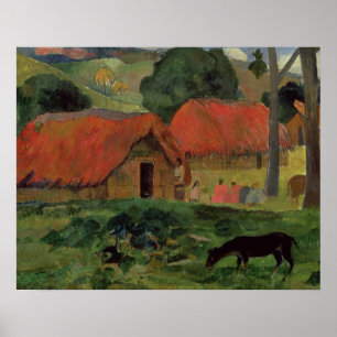 Paul Gauguin   The Three Huts, Tahiti, 1891-92 (oi Poster