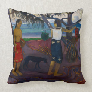 Paul Gauguin unter dem Pandanus, 1891 (Öl auf Ca Kissen