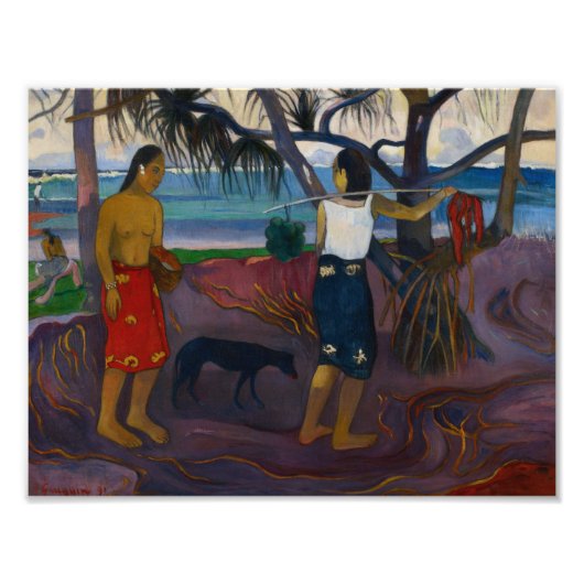 Paul Gauguin - Unter dem Pandanus Fotodruck (Vorne)